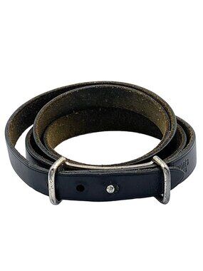 Hermes Hapi 2 Leather Black Bracelet Silver